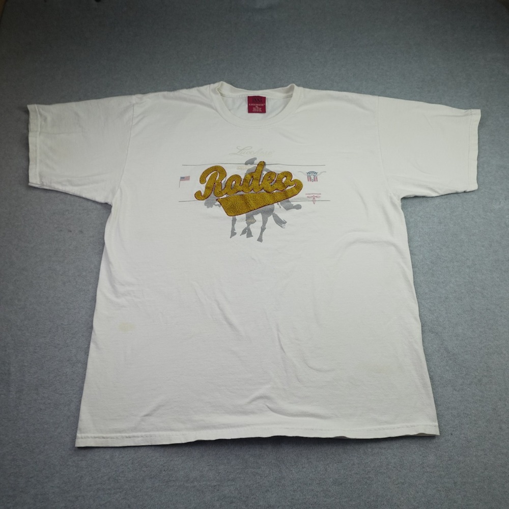 Lucchese 1883 T Shirt Mens XL White Western Graphic Rodeo Short Sleeve USA Made